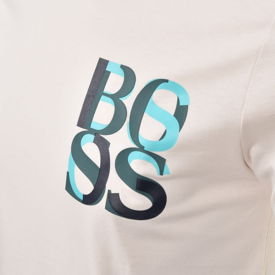Alternative Image for ProductBOSS Crew Neck Tiburt Logo T Shirt Cream3